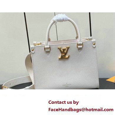 Louis Vuitton Grained calf leather Lock & Go Bag M23637 White 2023